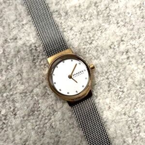 Skagen Freja Womens watch silver & gold all stainless w/mesh band